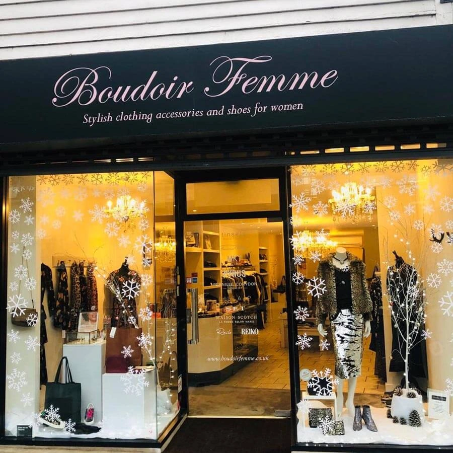 Shopfront signage installed on a boutique frontage.